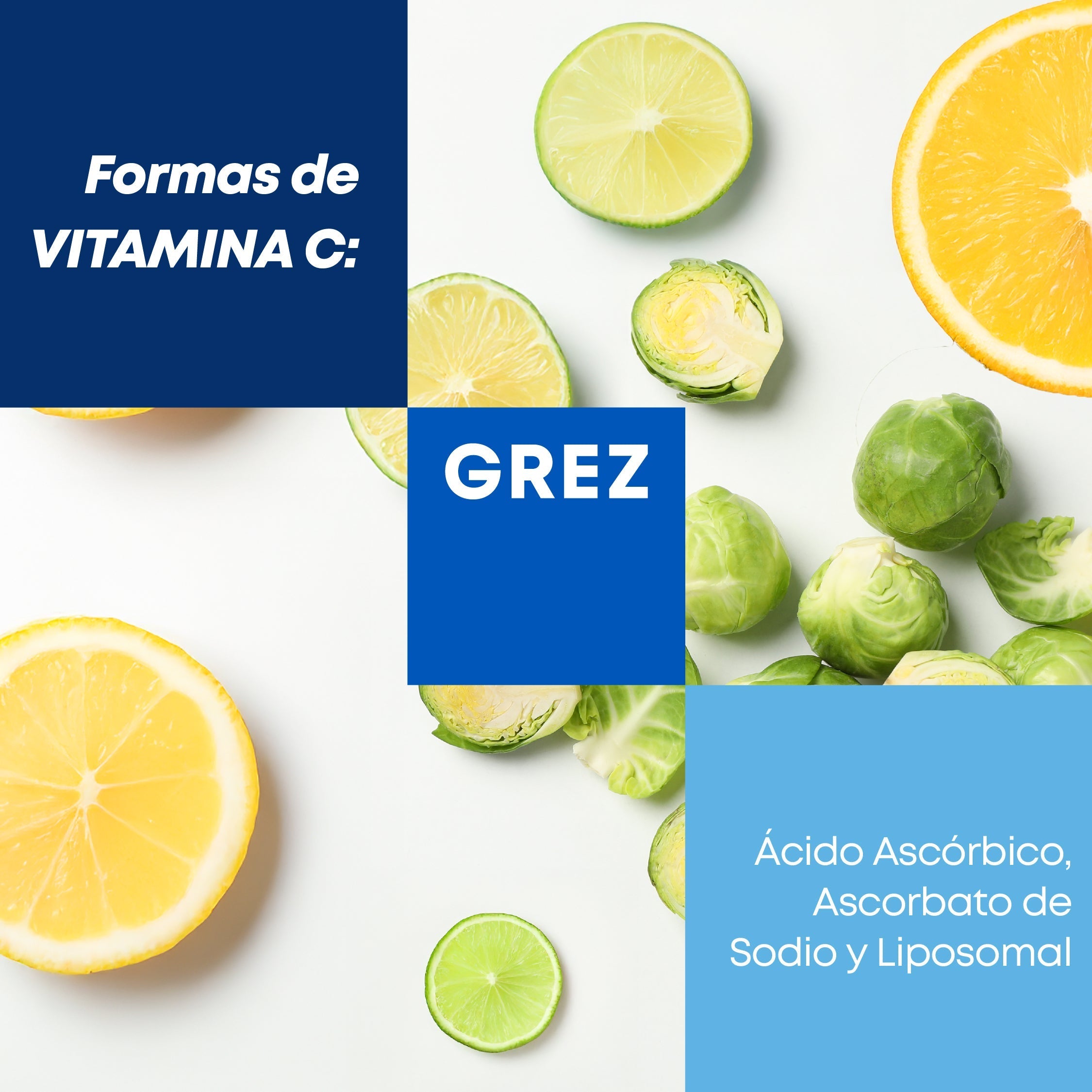 Formas de vitamina C: Ácido Ascórbico, Ascorbato de Sodio y Liposomal