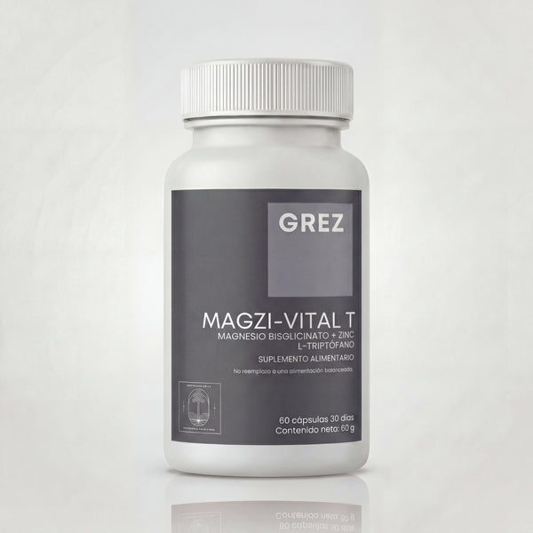 MAGZI-VITAL T - Magnesio bisglicinato + Zinc + Aminoácido para el Sueño - 60 cápsulas