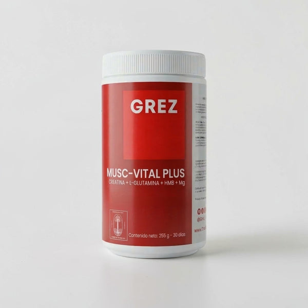 MUSC-VITAL PLUS - Creatina Monohidrato + L-Glutamina + HMB + Magnesio / Polvo 255g.