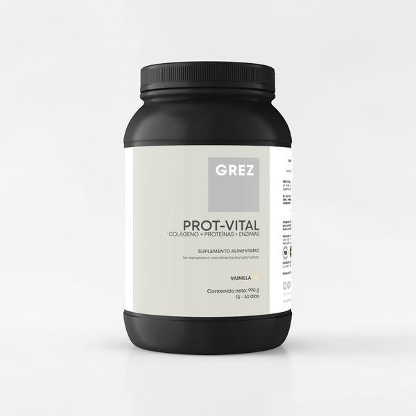 PROT-VITAL - Vainilla + Colágeno + Proteínas + Enzimas digestivas / Polvo 990 g